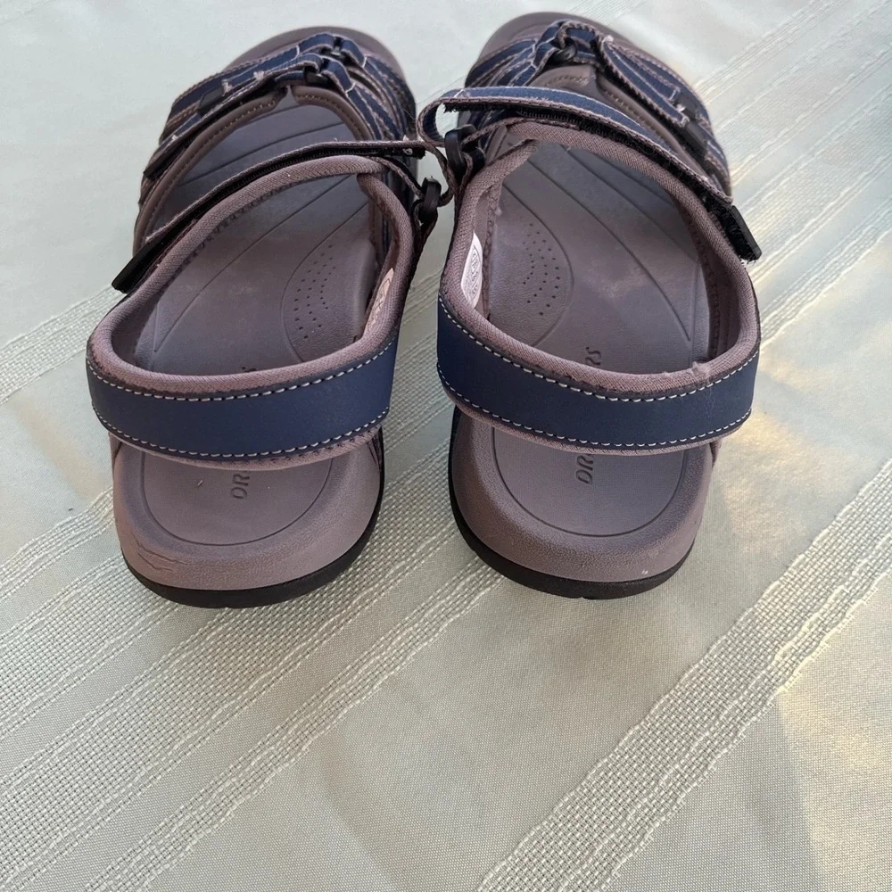 Dream Pairs Navy and Taupe Comfort Strappy Sandals size 8